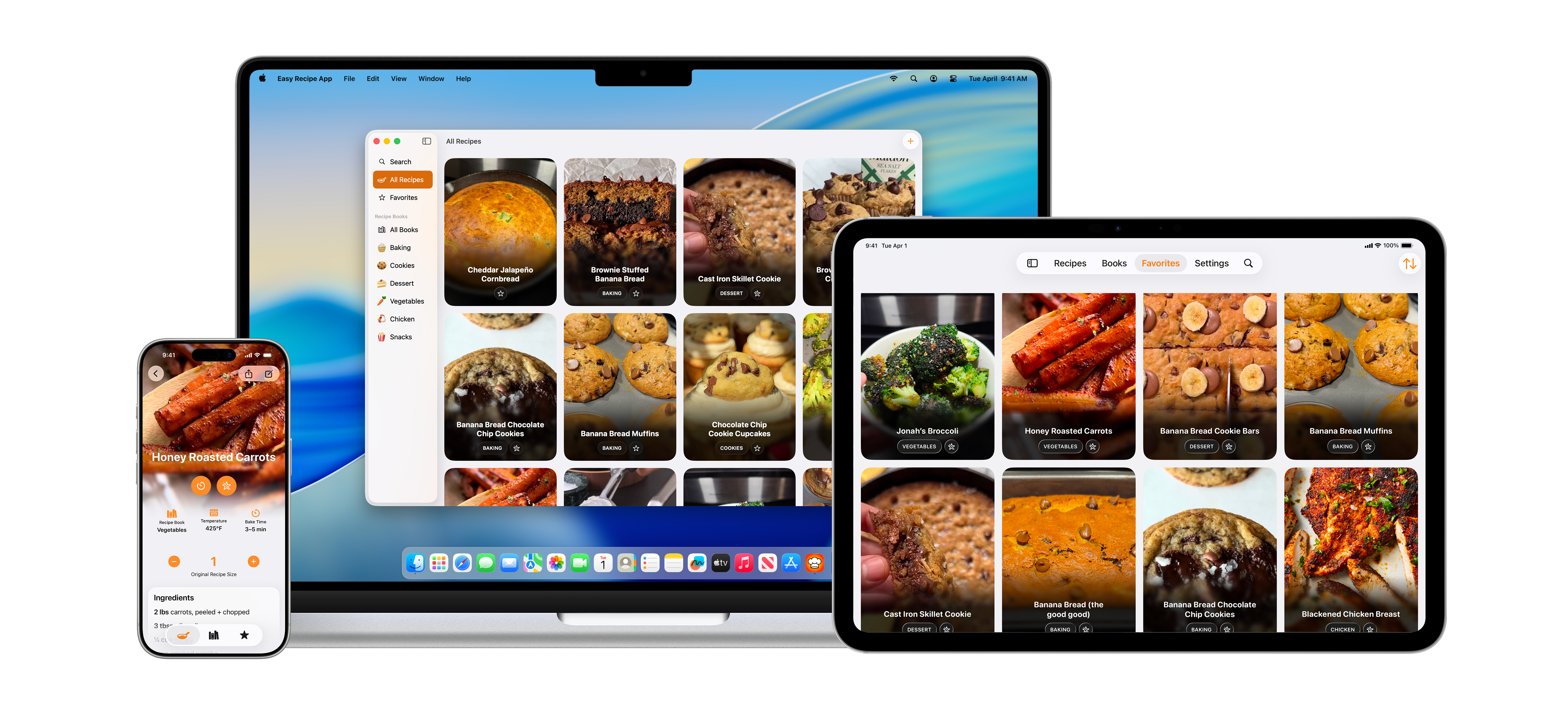 Easy Recipe app on Mac, iPad, and iPhone